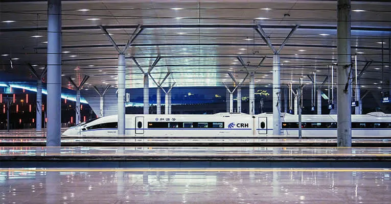 the high speed train on the platform