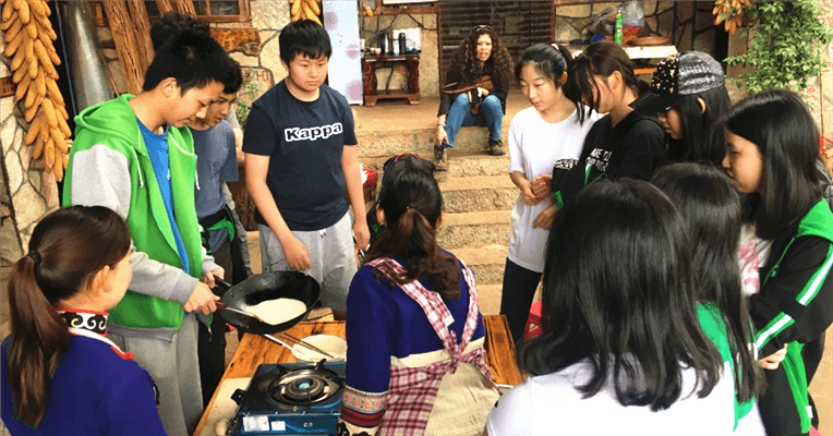 cooking with local people