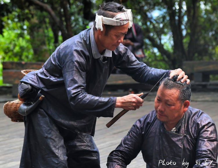 Shave hair with a sickle