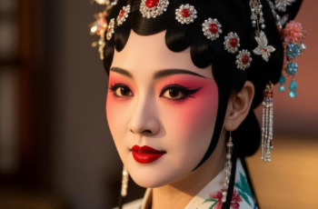 Huangmei Opera Facial Makeup